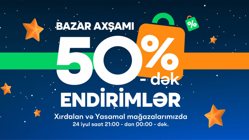Məşhur mağazada məhsullara 50%-ə qədər endirim olacaq