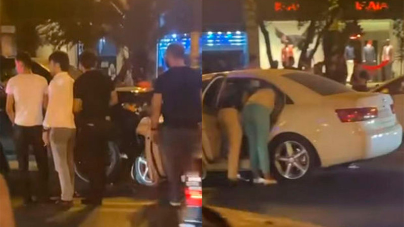 Neftçilər prospektində iki avtomobil toqquşub
