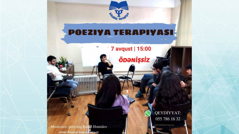 “ADdım” Psixoloji Xidmət Kabineti ödənişsiz poeziya terapiyası keçirəcək