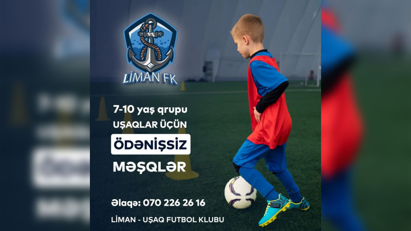 Bakıda futbol həvəskarı olan balacalar üçün ödənişsiz təlim məşqləri keçirilir