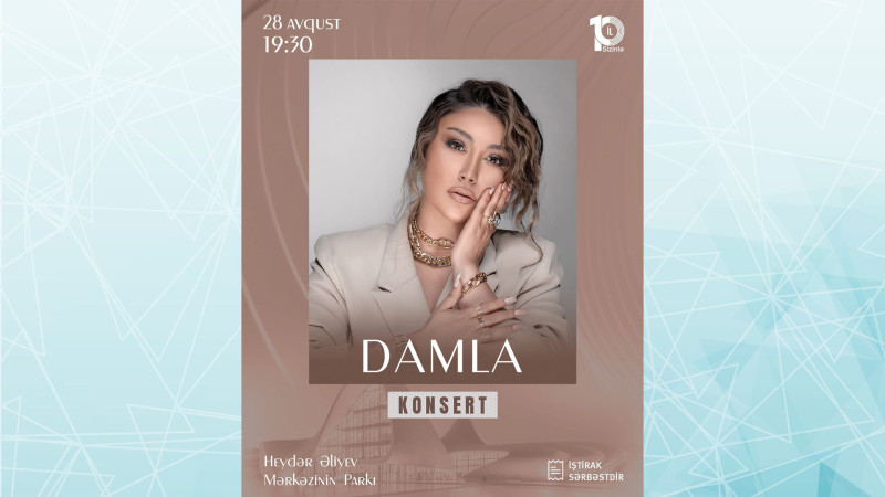 Heydər Əliyev Mərkəzində Damlanın konserti baş tutacaq