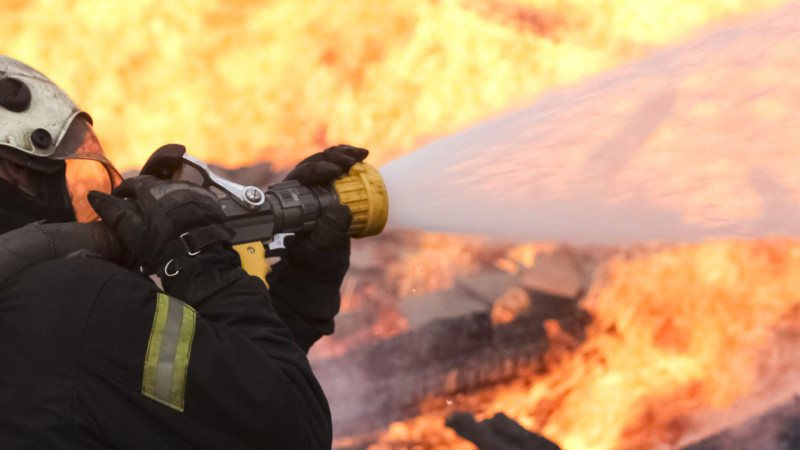 Xəzər rayonunda obyekt və ağaclar yanıb