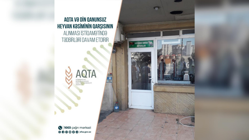 Yasamal rayonunda qanunsuz işləyən heyvan kəsimi məntəqəsi aşkarlanıb