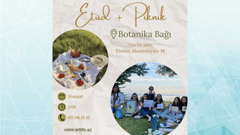 Botanika bağında “ETÜD+PİKNİK” adlı təlim keçiriləcək