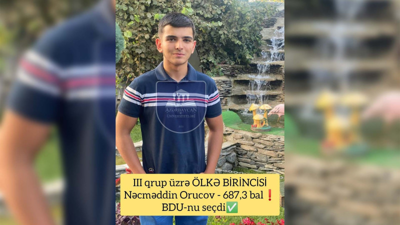 Daha bir paytaxt məktəbinin məzunu qəbul imtahanında ən yüksək bal toplayıb