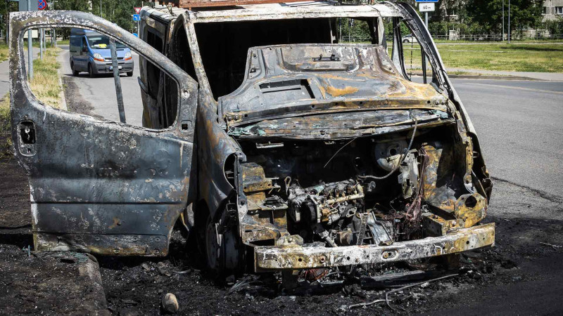 Sabunçu rayonunda yük avtomobili yanıb