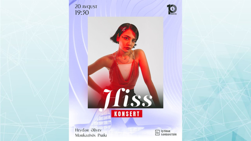 Heydər Əliyev Mərkəzinin parkında Hissin konserti baş tutacaq