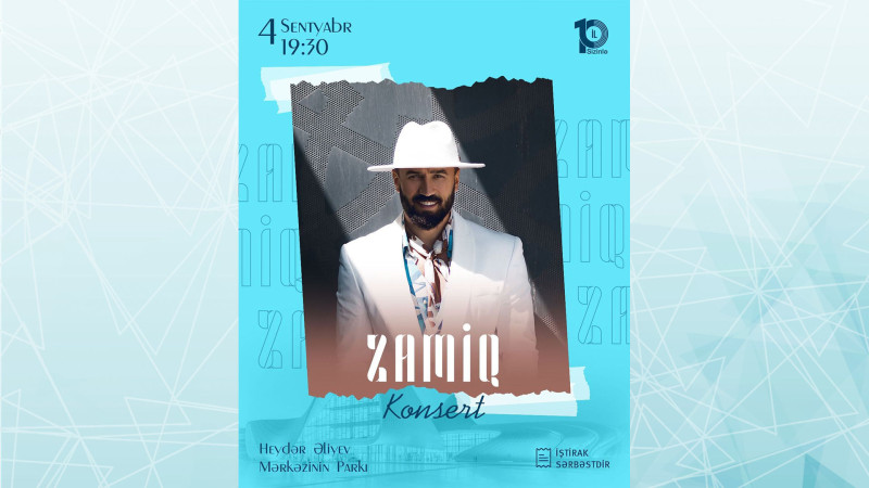 Müğənni Zamiq Hüseynov pulsuz konsert verəcək