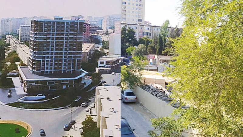 Nəsimi: 20 yanvar və Cavadxan küçələrinin kəsişməsində ağaclar kəsilib