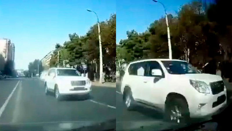 Bakıda “Prado” markalı avtomobil əks yola çıxıb