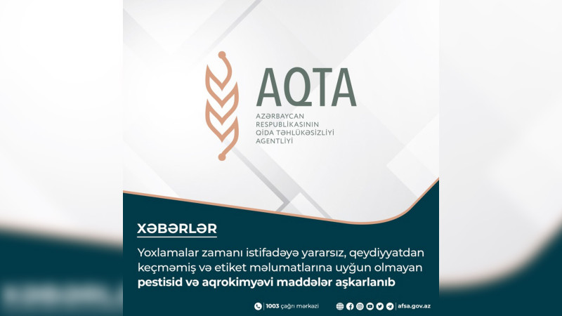 Bakıda istifadəyə yararsız pestisid və aqrokimyəvi maddələr aşkarlanıb