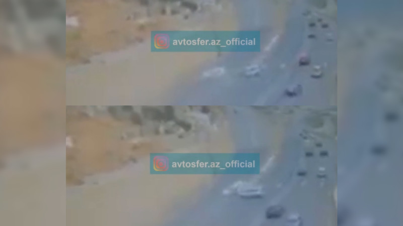 Bibiheybət məscidinin qarşısında avtomobil təhlükəli manevr edərək qəza törədib