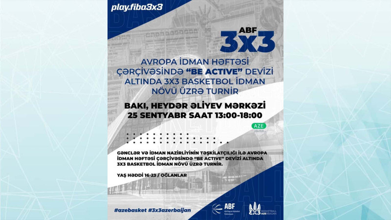 Bakıda “Avropa İdman Həftəsi” çərçivəsində basketbol turniri baş tutacaq