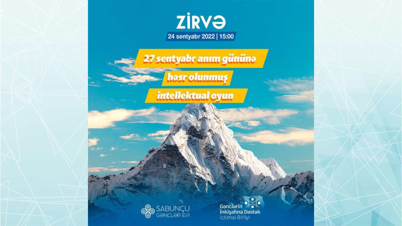 Sabunçu Gənclər Evi “Zirvə” intellektual oyununu təşkil edəcək