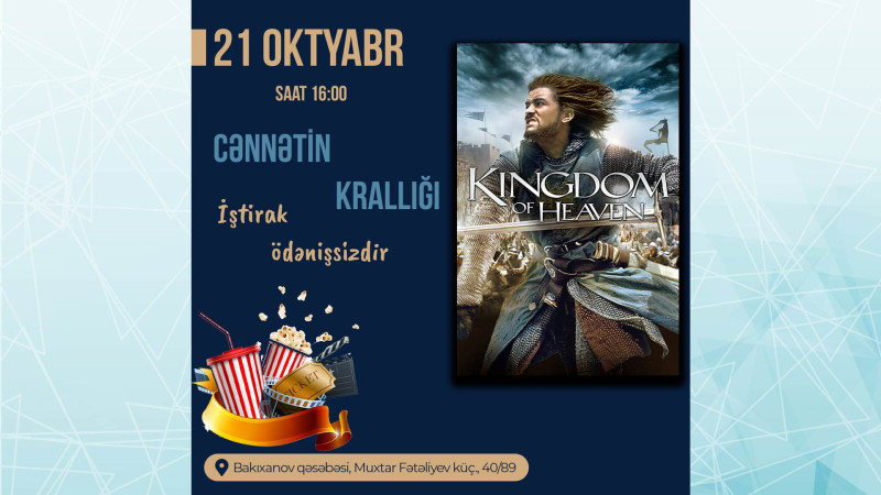 Bakı Gənclər Mərkəzində “Cənnətin Krallığı” adlı film nümayiş olunacaq