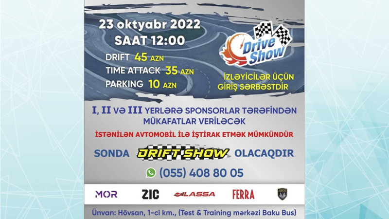 Bakıda Drift və Sürət yarışları keçiriləcək