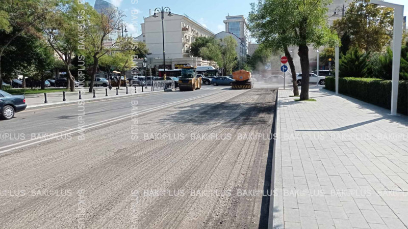 Muğam parkını əhatə edən küçələr təmir olunur