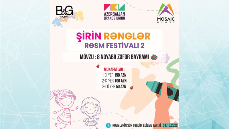 Bakıda 2-ci dəfə Şirin Rənglər rəsm festivalı keçiriləcək