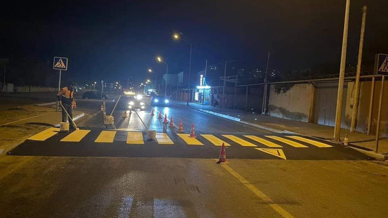 Zığda məktəbin qarşısında xüsusi piyada keçidi yaradılır