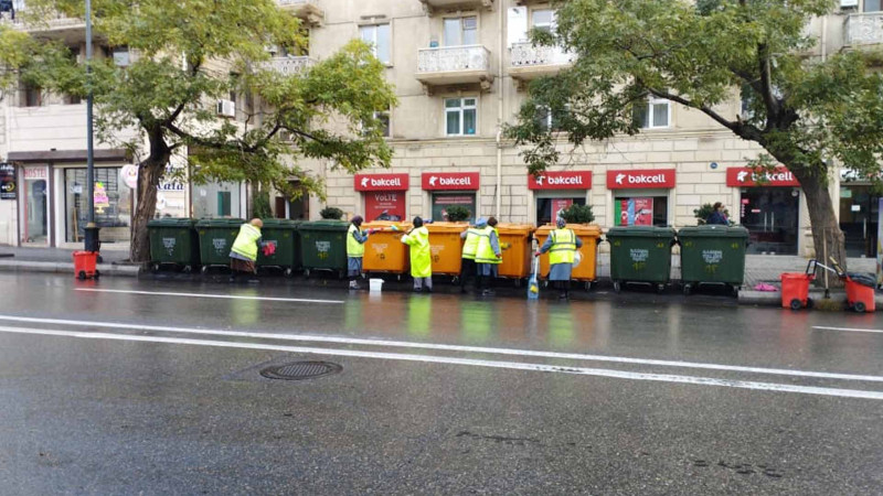 Nəsimi rayonunda yağışın fəsadları aradan qaldırılır
