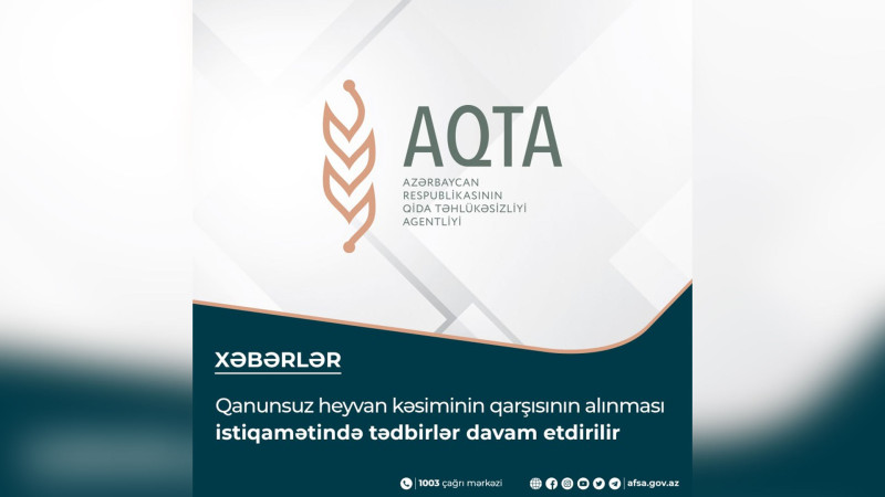 Bakının 2 rayonunda 12 heyvan kəsimi məntəqəsində nöqsanlar aşkarlanıb