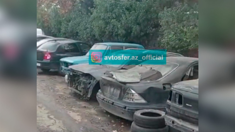 Binəqədi yol polisi zibillikdə tapdığı 5 maşını cərimə meydançasına aparıb