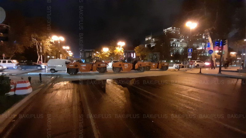 Puşkin küçəsində təmir aparılır