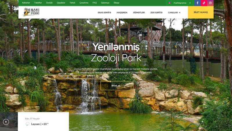 Bakı Zooloji Parkı yeni internet saytı yaradıb