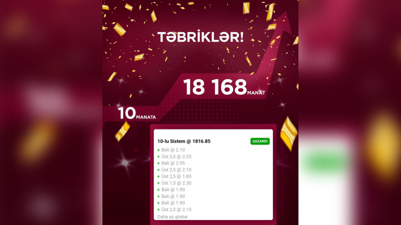 Bakı sakini 10 manat xərcləyib, əvəzində isə 18 min manat qazanıb