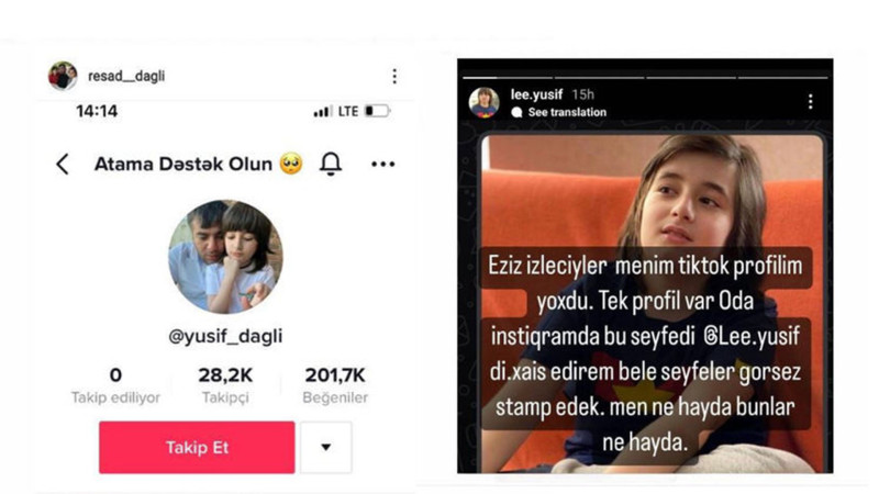 Dələduzlar Rəşad Dağlının oğlunun adından sosial şəbəkələrdə pul yığırlar