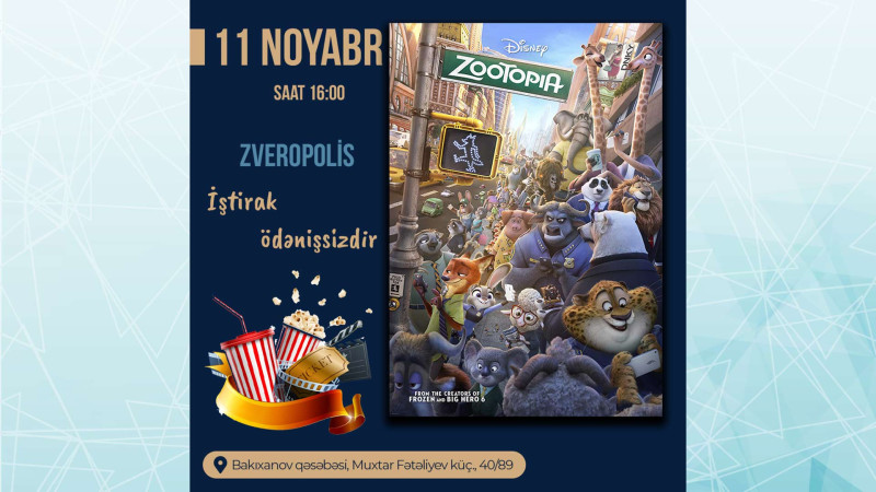 Bakı Gənclər Mərkəzində “Zootopia” filmi nümayiş olunacaq