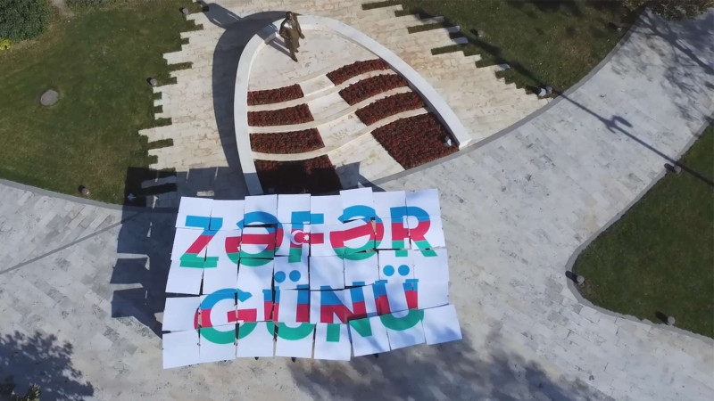 Binəqədi rayonunda Zəfər Gününə həsr olunmuş fləş-mob keçirilib
