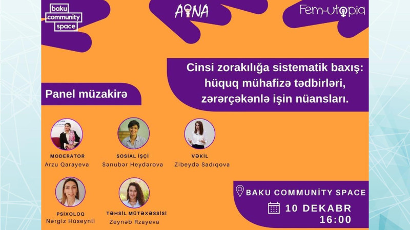 Bakıda cinsi zorakılıqla bağlı panel müzakirə keçiriləcək