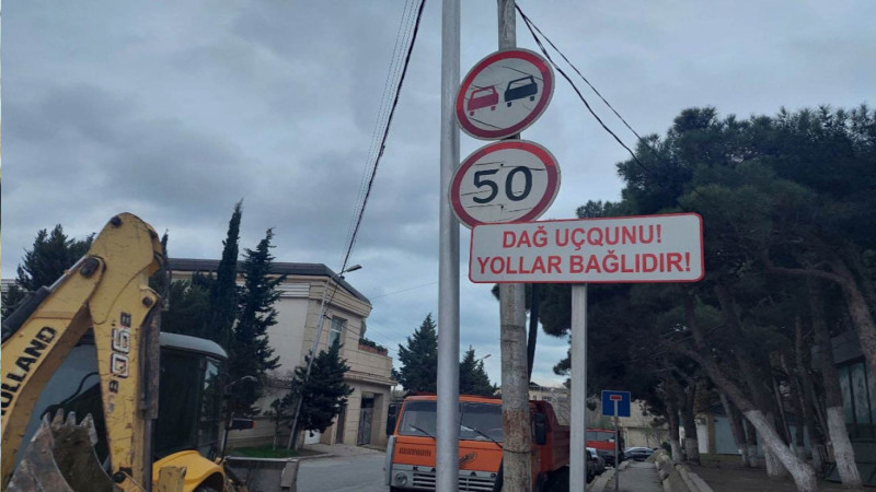 Badamdar yolu yenə sürüşməyə görə bağlanıb