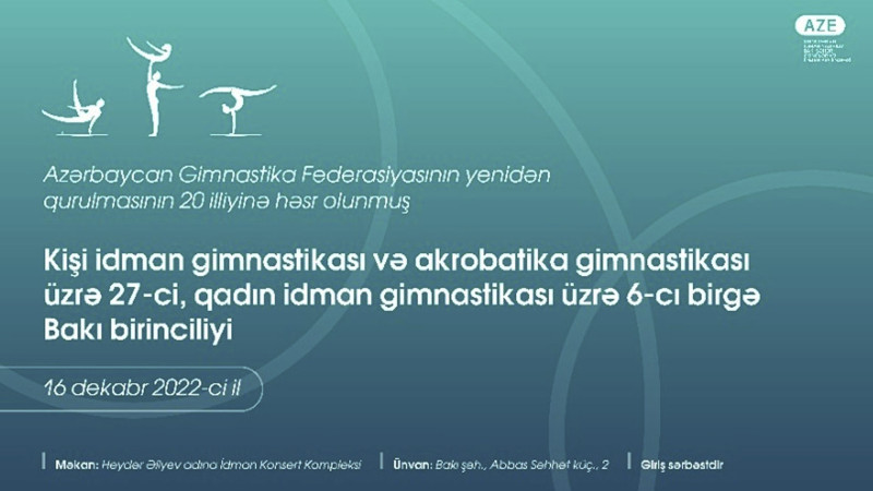 Sabah gimnastika üzrə Bakı birinciliyinə start veriləcək