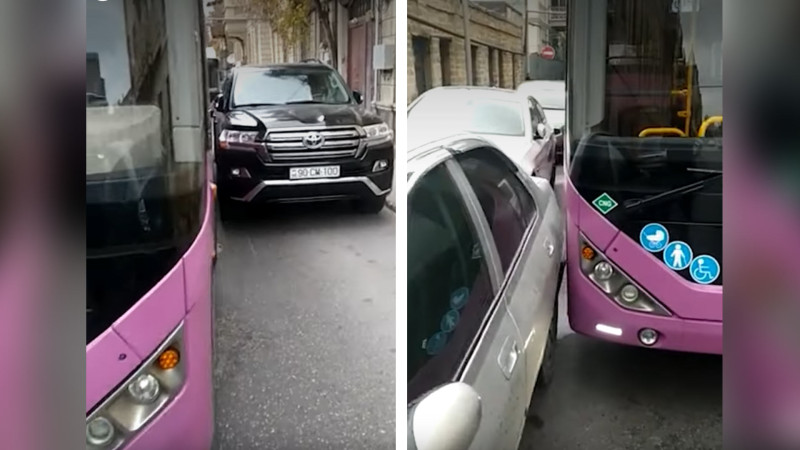 Avtobuslar “Sovetski”nin dar küçələrində ilişib qalıb