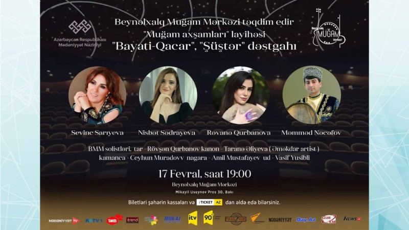 Bakıda “Muğam axşamları” adlı növbəti konsert keçiriləcək