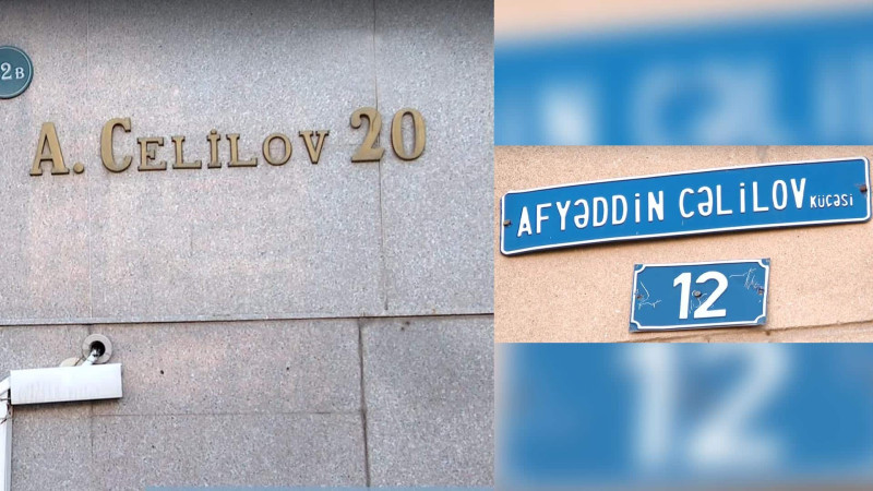 Bakının mərkəzində ünvan lövhələrində adlar səhv yazılıb