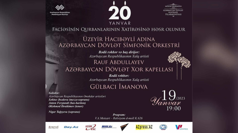 Bakı Filarmoniyasında 20 yanvar faciəsinə həsr olunmuş konsert baş tutacaq