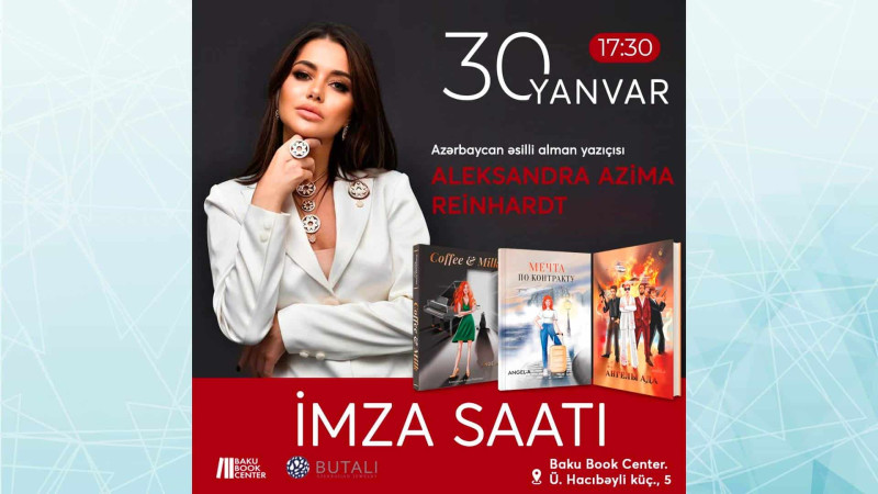 Aleksandra Azima Reynhardtın imza saatı keçiriləcək