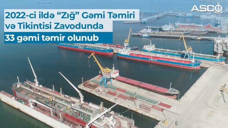 “Zığ” Gəmi Təmiri Zavodunda 1 ilə 33 gəmi təmir olunub