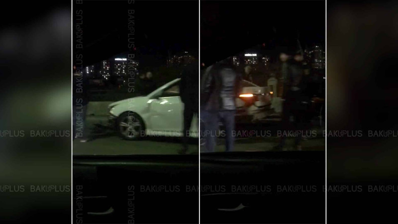 “Qələbə” dairəsinin yaxınlığında zəncirvari qəza olub: 5 avtomobil toqquşub - VİDEO
