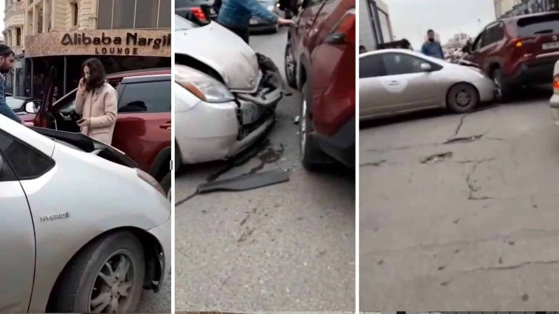 Bakıda “Prius” və “RAV-4” toqquşublar