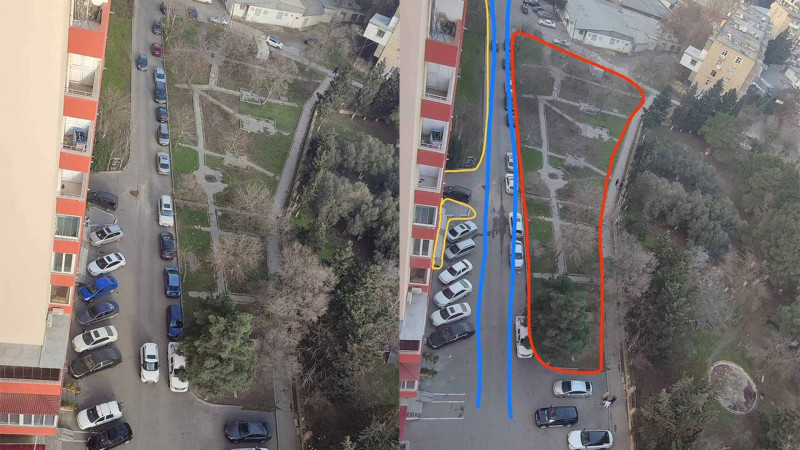 Nizami rayonunda məhəllədə baxımsız qalan parka nəzarət edən yoxdur