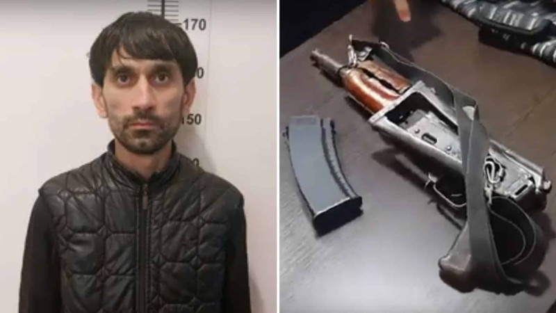 Bilgəhdə “Kalaşnikov”la avtomobili sürən kişi tutulub