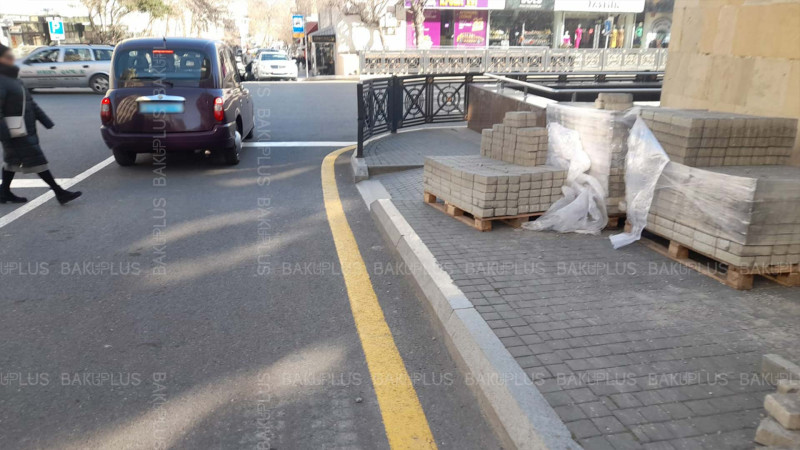 Nigar Rəfibəyli küçəsində təmir işləri aparılır