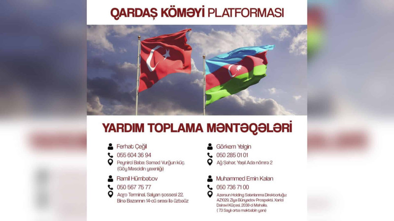 Bakının müxtəlif nöqtələrində yardım toplama məntəqələri yaradılıb