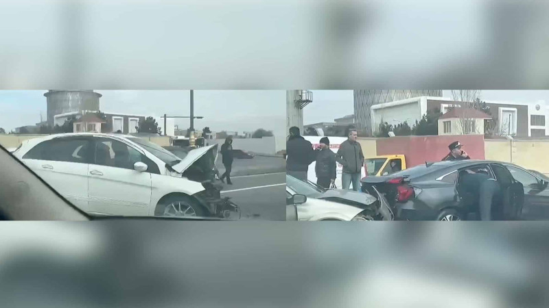 8 Noyabr prospektində zəncirvari qəza baş verib
