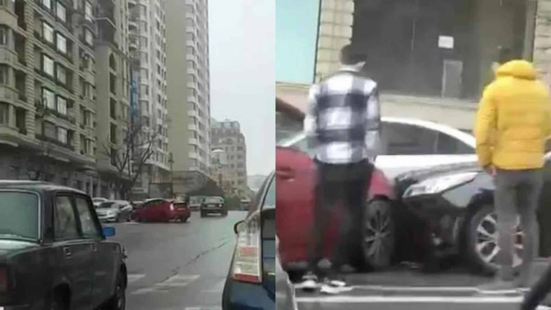 Bakıda “Toyota Prius” “Hyundai” ilə toqquşub