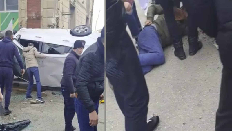 8 Noyabr prospektində avtomobil aşıb